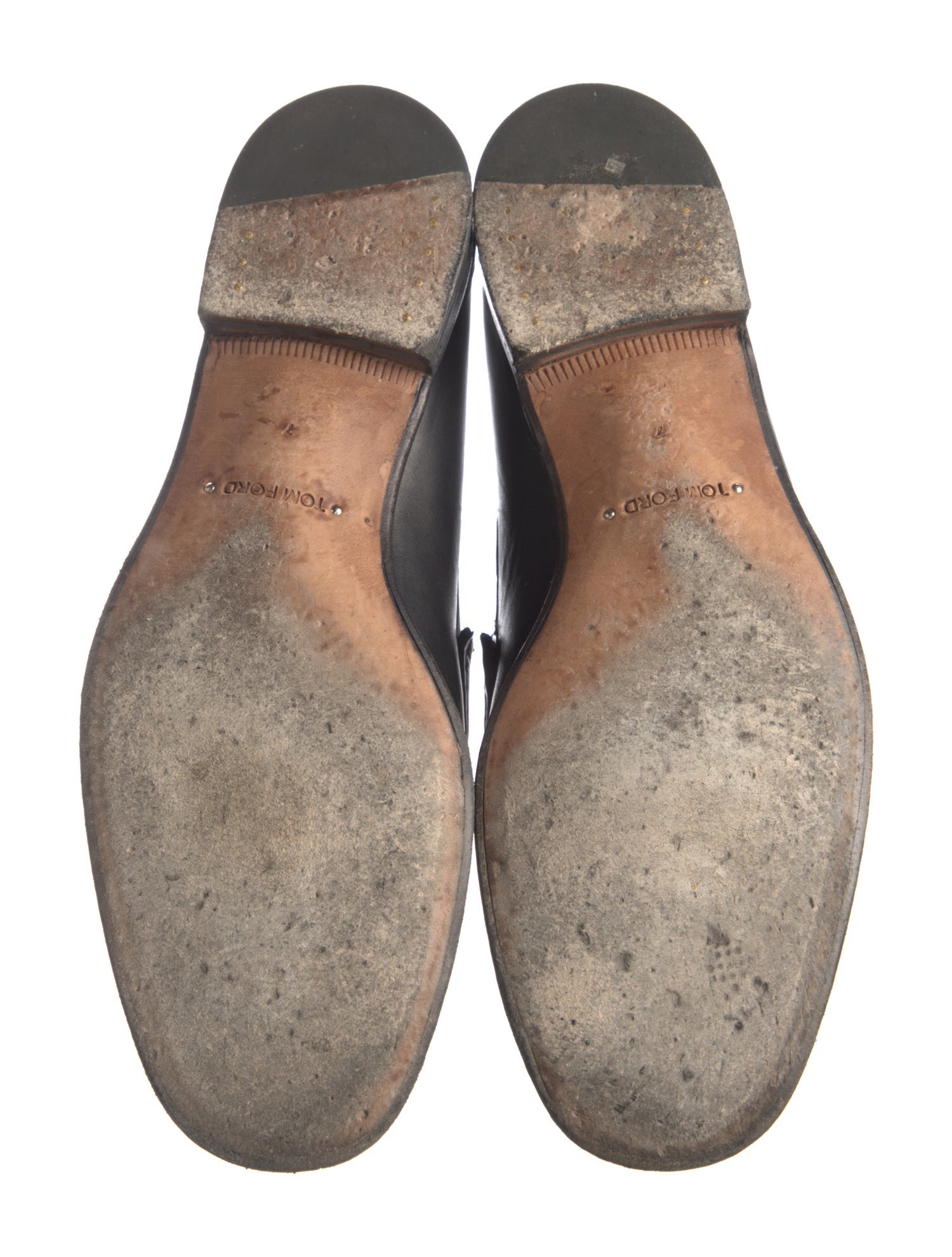 Tom Ford Leather Chain-Link Accents Loafers