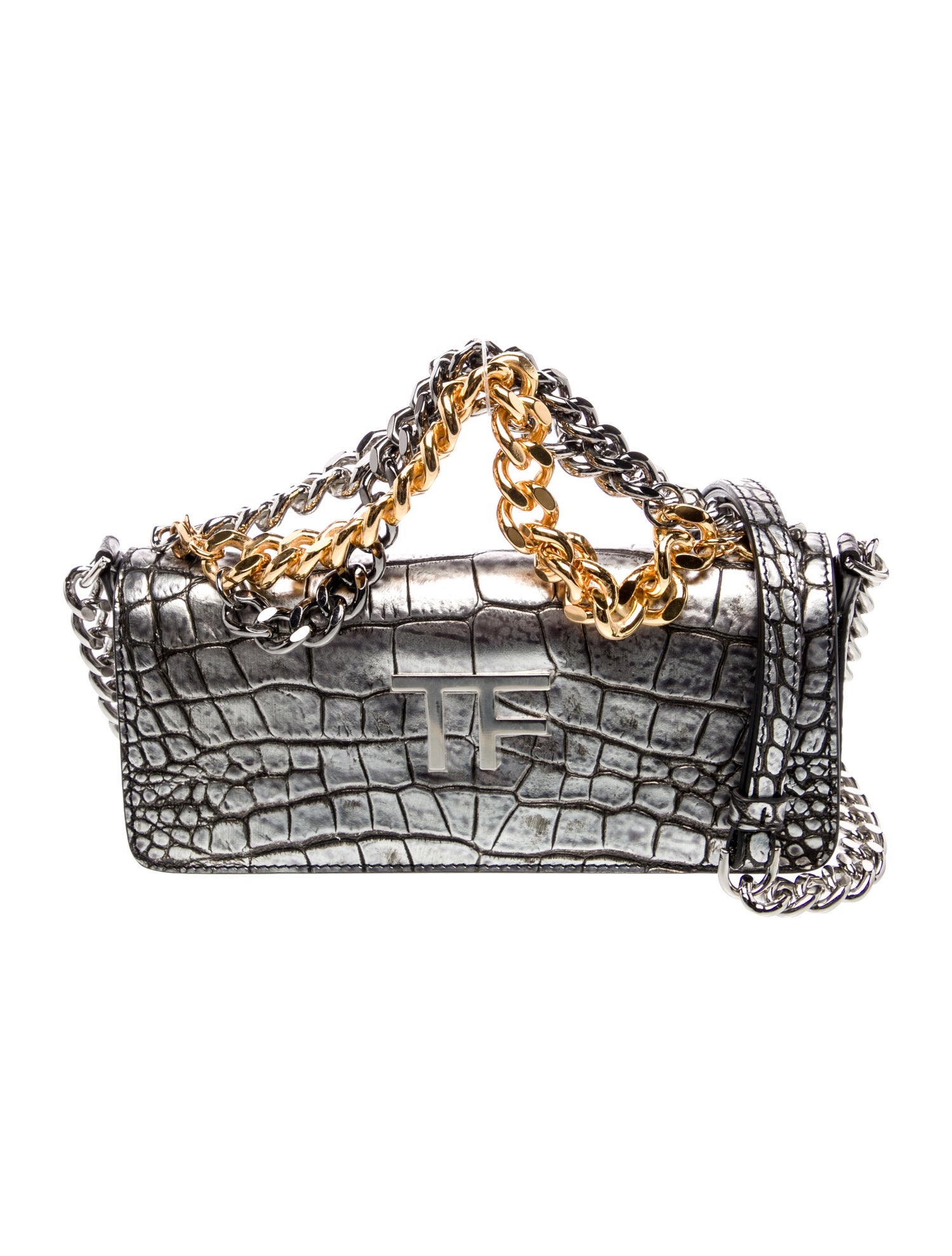 Tom Ford Crocodile Embossed Shoulder Bag