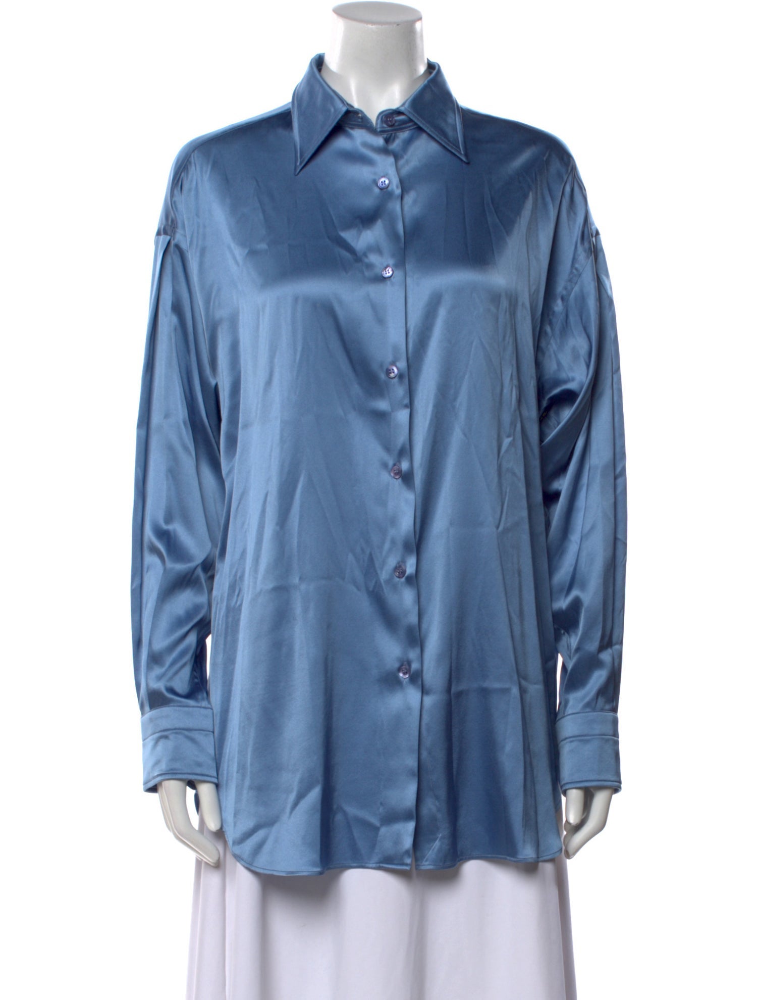 Tom Ford Silk Long Sleeve Button-Up Top