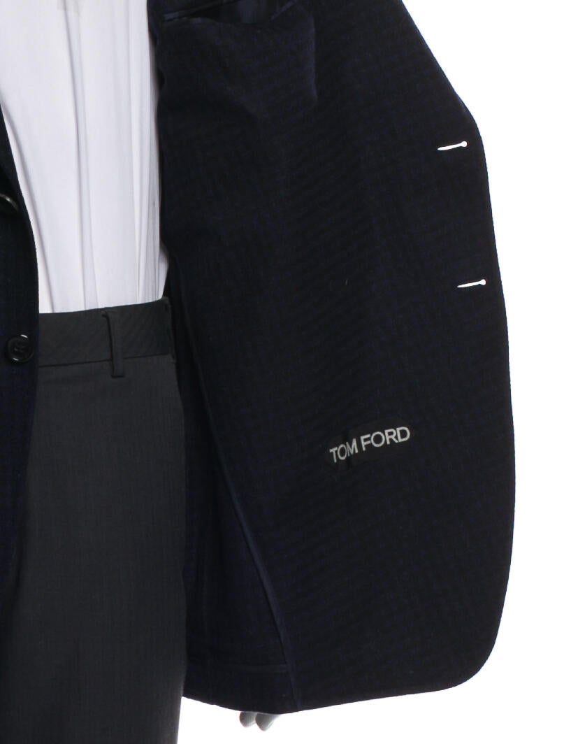 Tom Ford Wool Leather Trim Embellishment Blazer