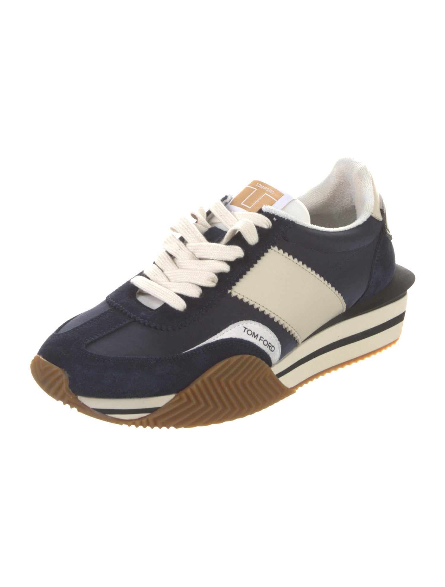 Tom Ford Canvas Colorblock Pattern Athletic Sneakers