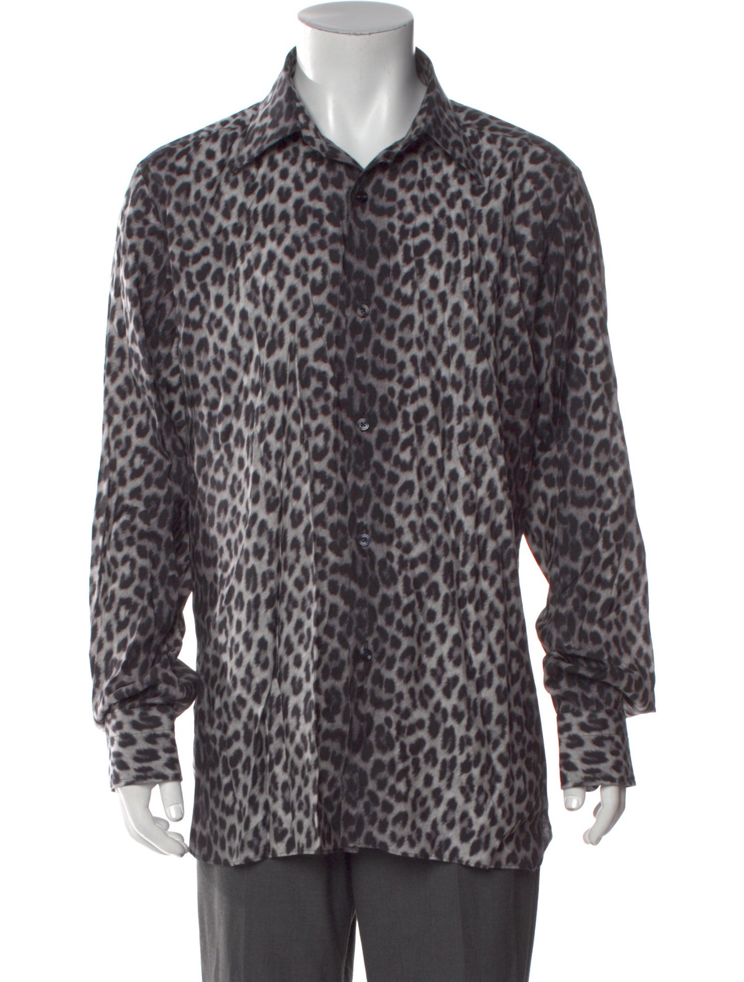 Tom Ford Animal Print Long Sleeve Shirt