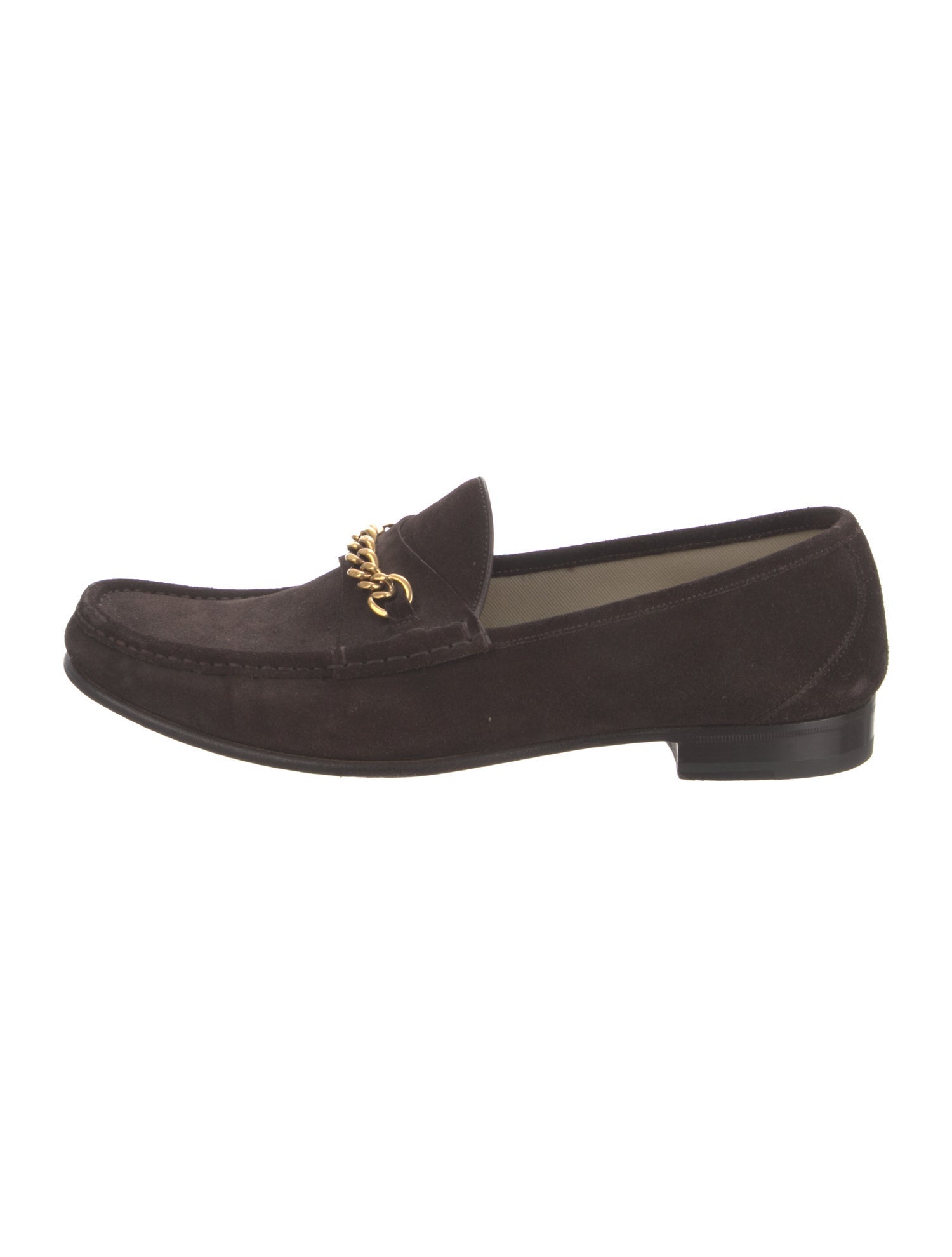 Tom Ford Suede Chain-Link Accents Loafers