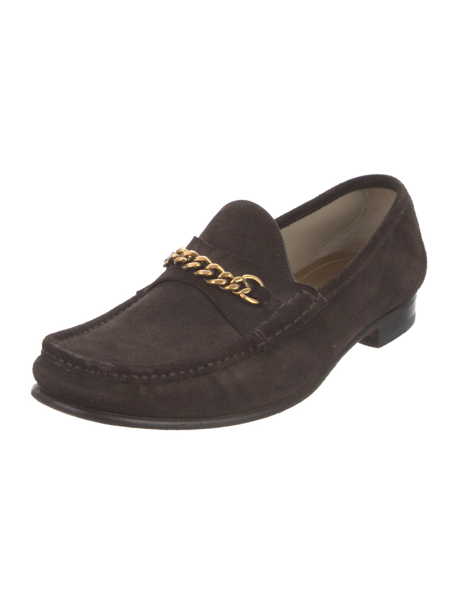 Tom Ford Suede Chain-Link Accents Loafers