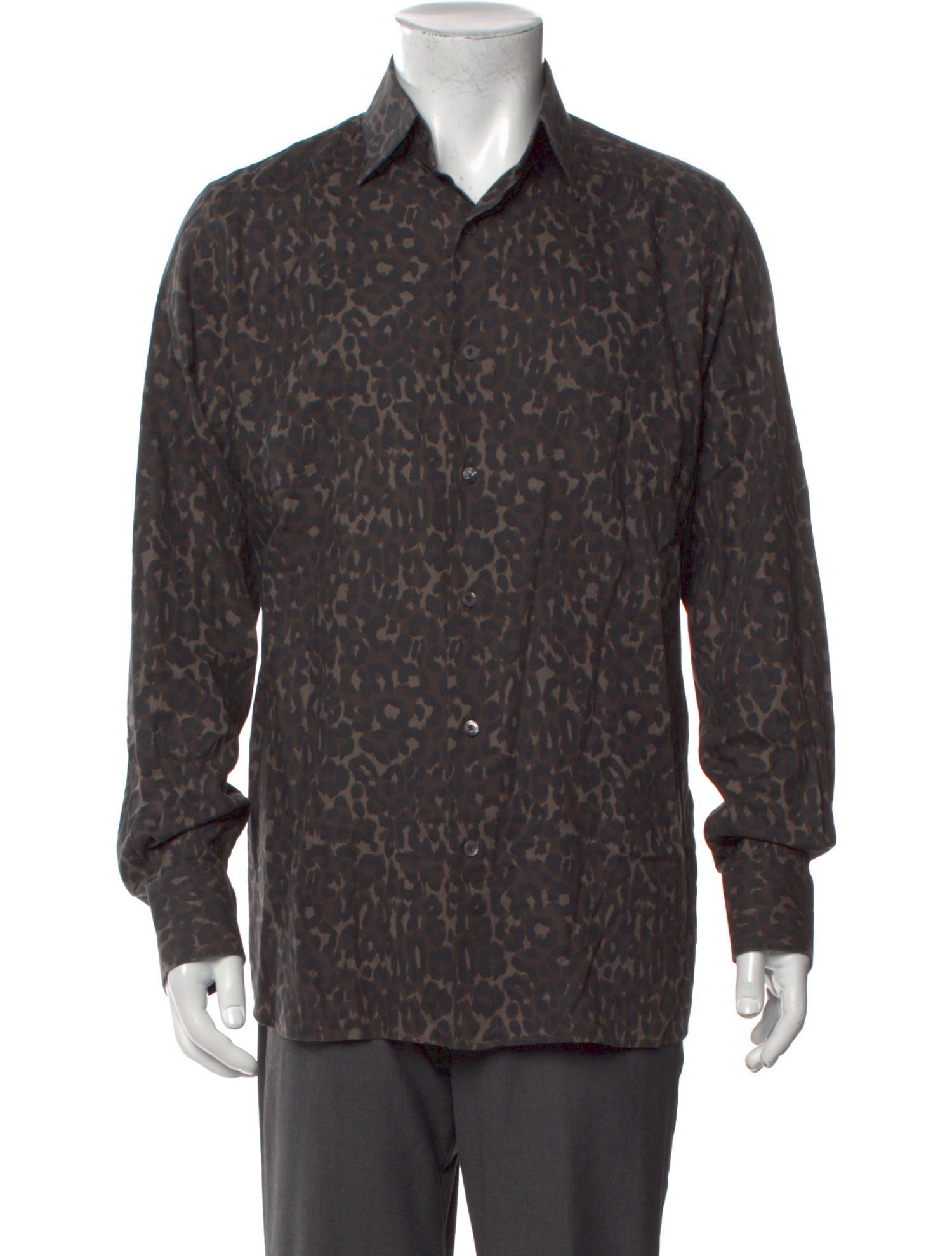 Tom Ford Animal Print Long Sleeve Shirt