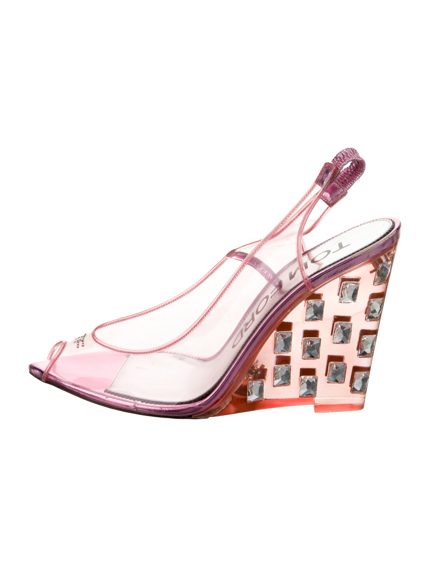 Tom Ford PVC Studded Accents Slingback Sandals