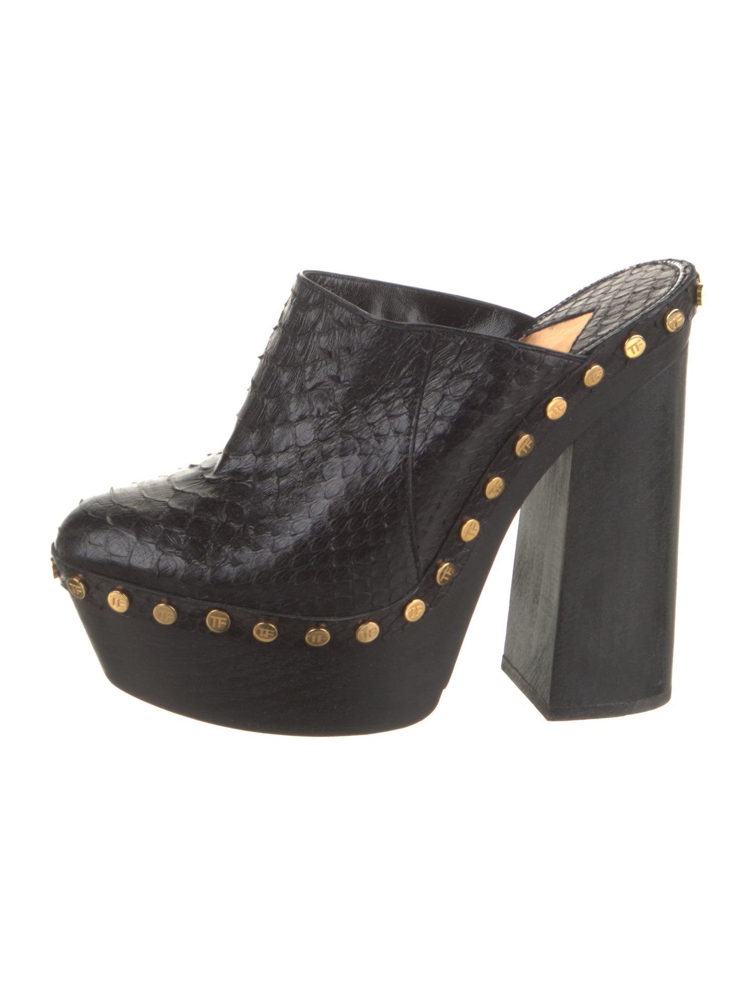 Tom Ford Embossed Leather Mules