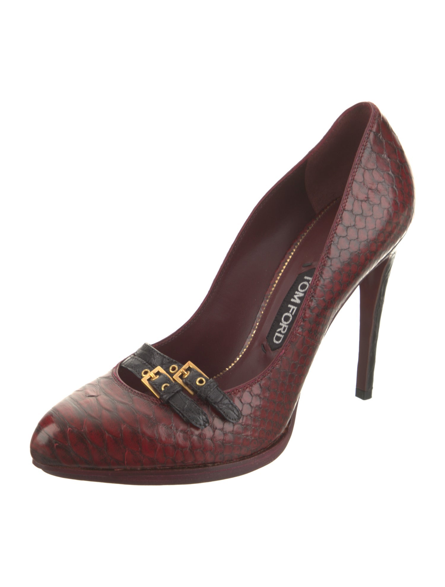 Tom Ford Embossed Leather Animal Print Pumps