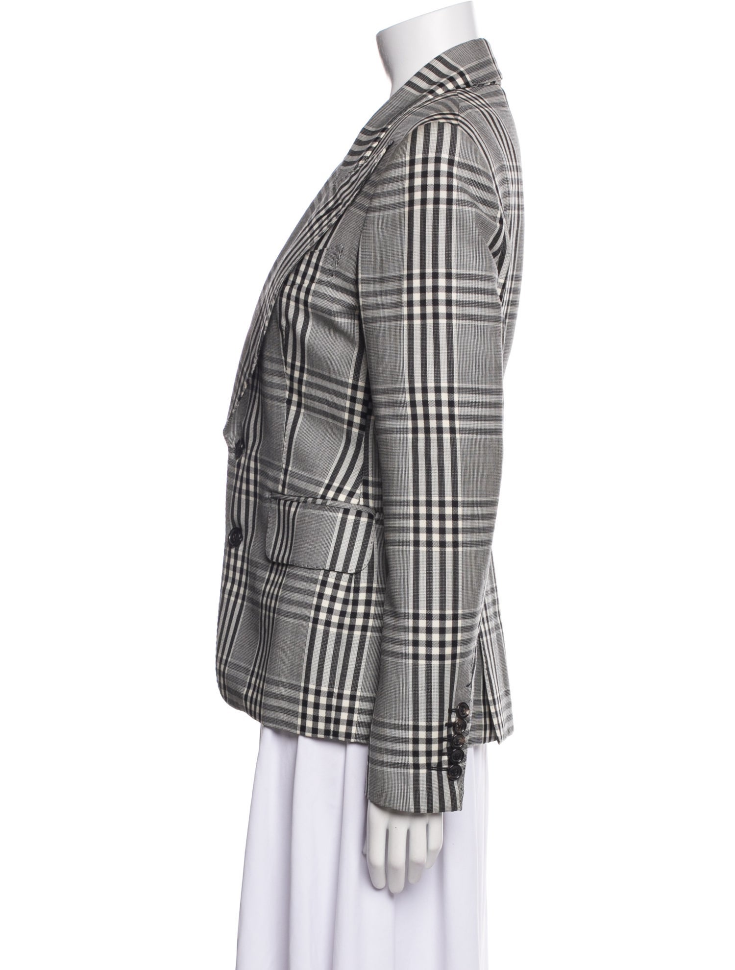 Tom Ford Wool Plaid Print Blazer