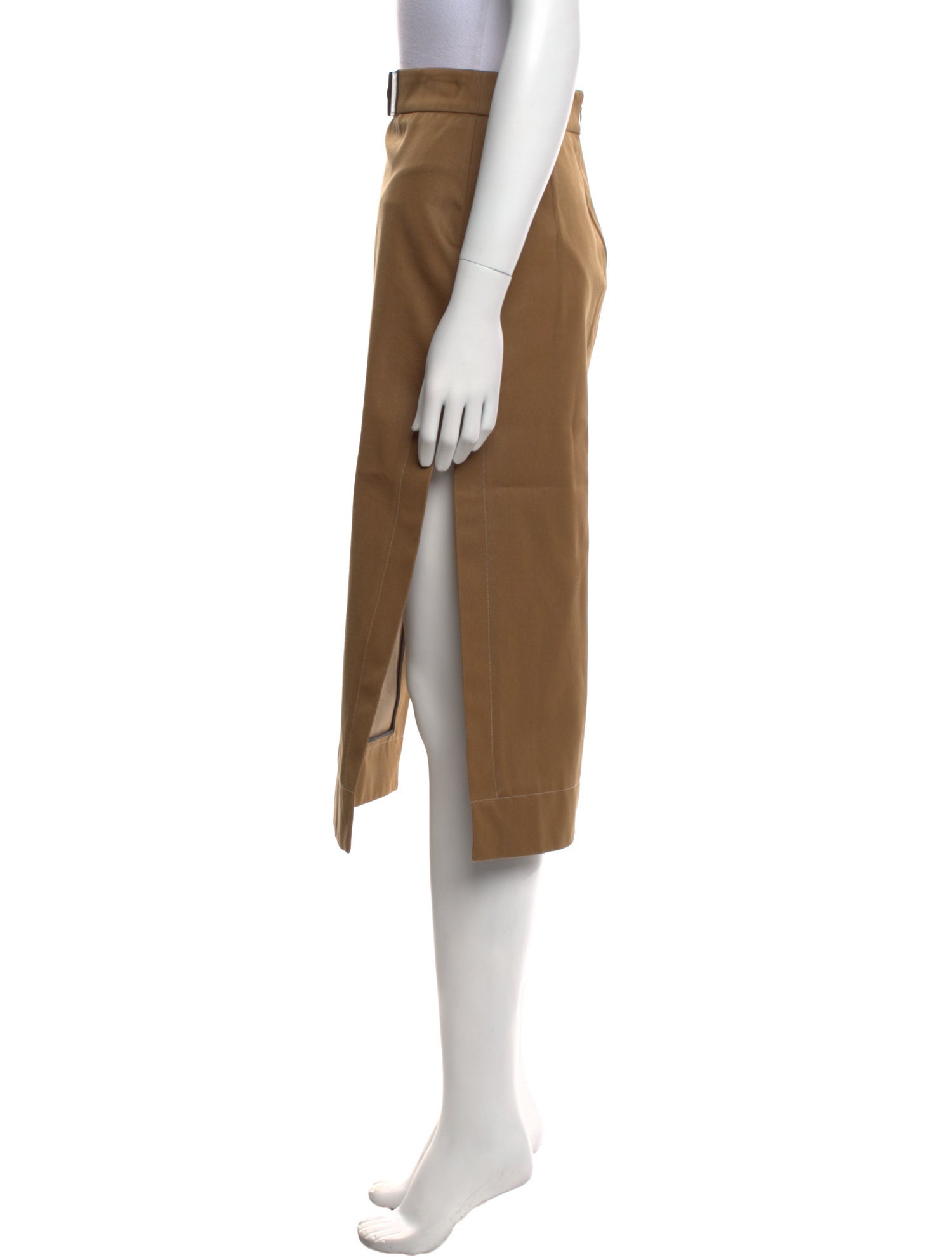 Tom Ford Leather Trim Embellishment Midi Length Skirt