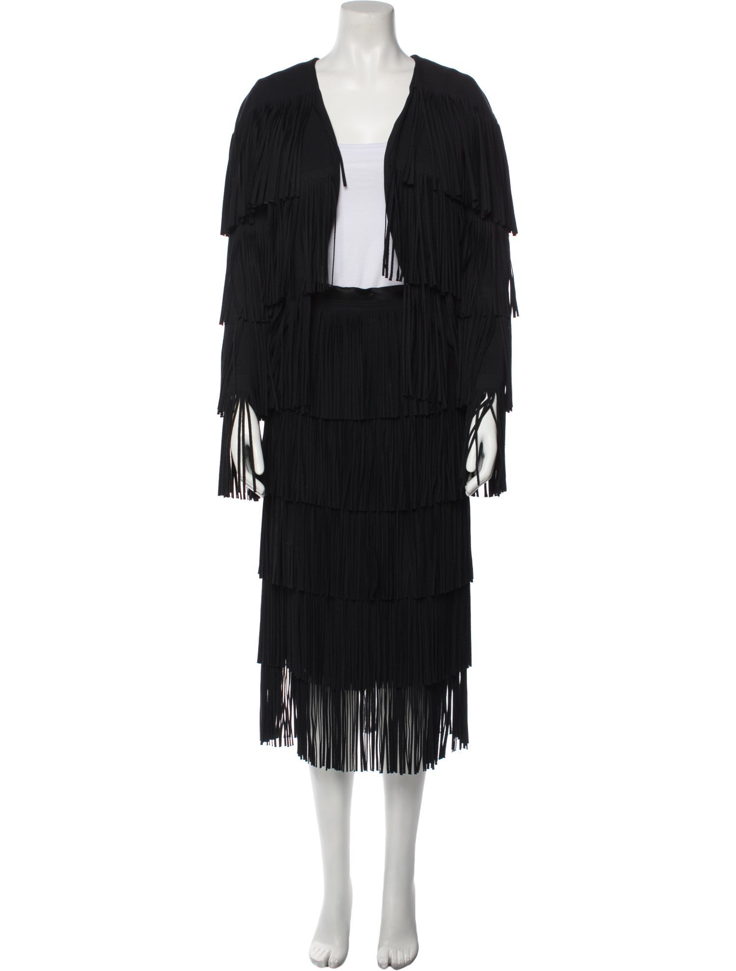 Tom Ford Fringe Trim Accent Skirt Suit