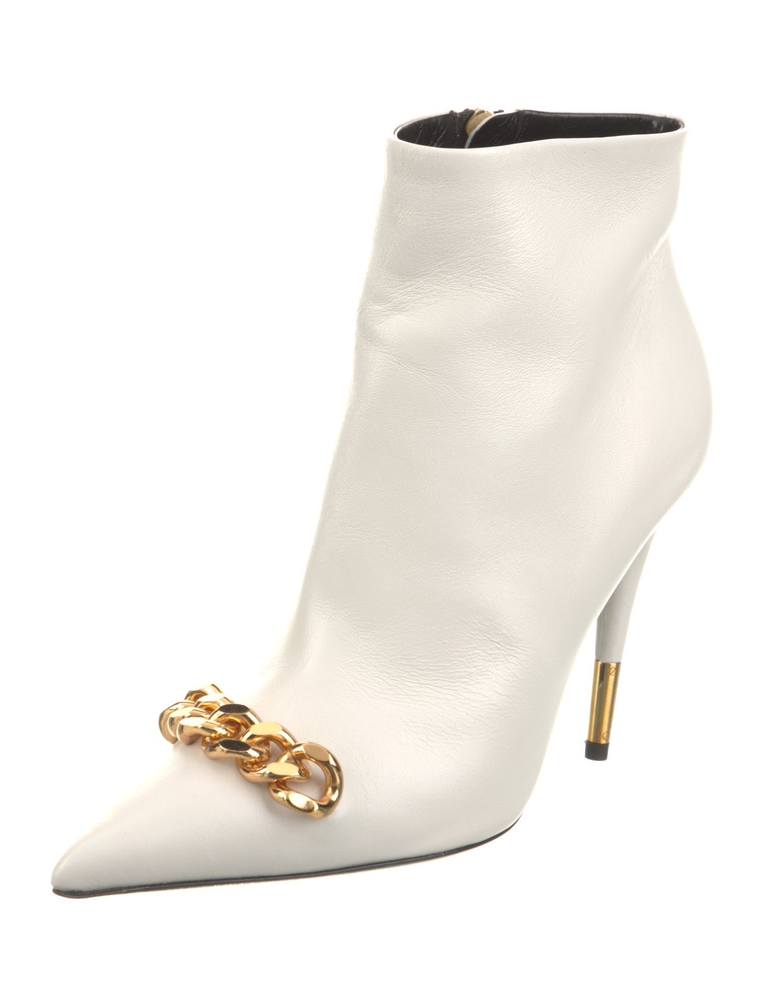 Tom Ford Leather Chain-Link Accents Boots