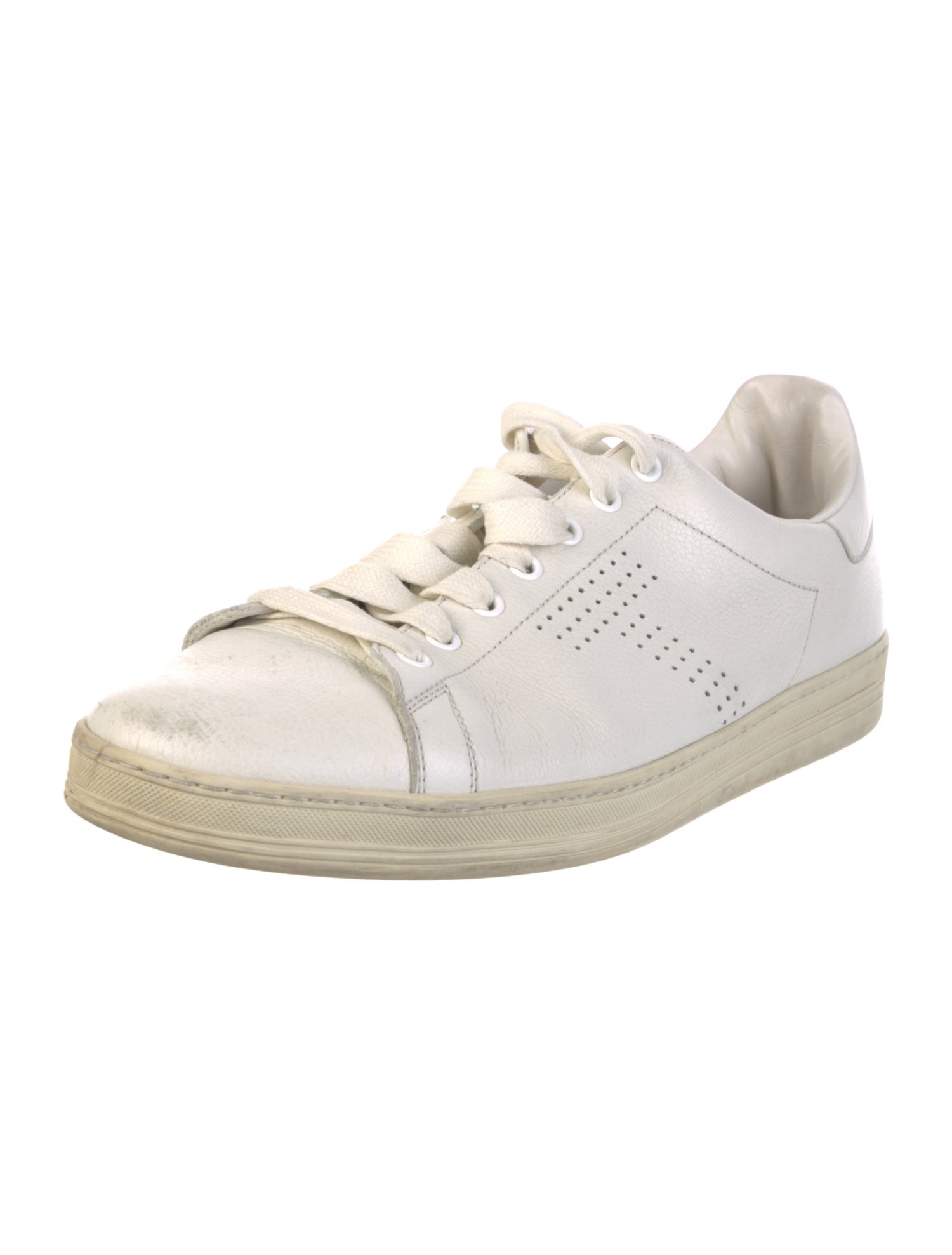 Tom Ford Leather Lasercut Accents Sneakers
