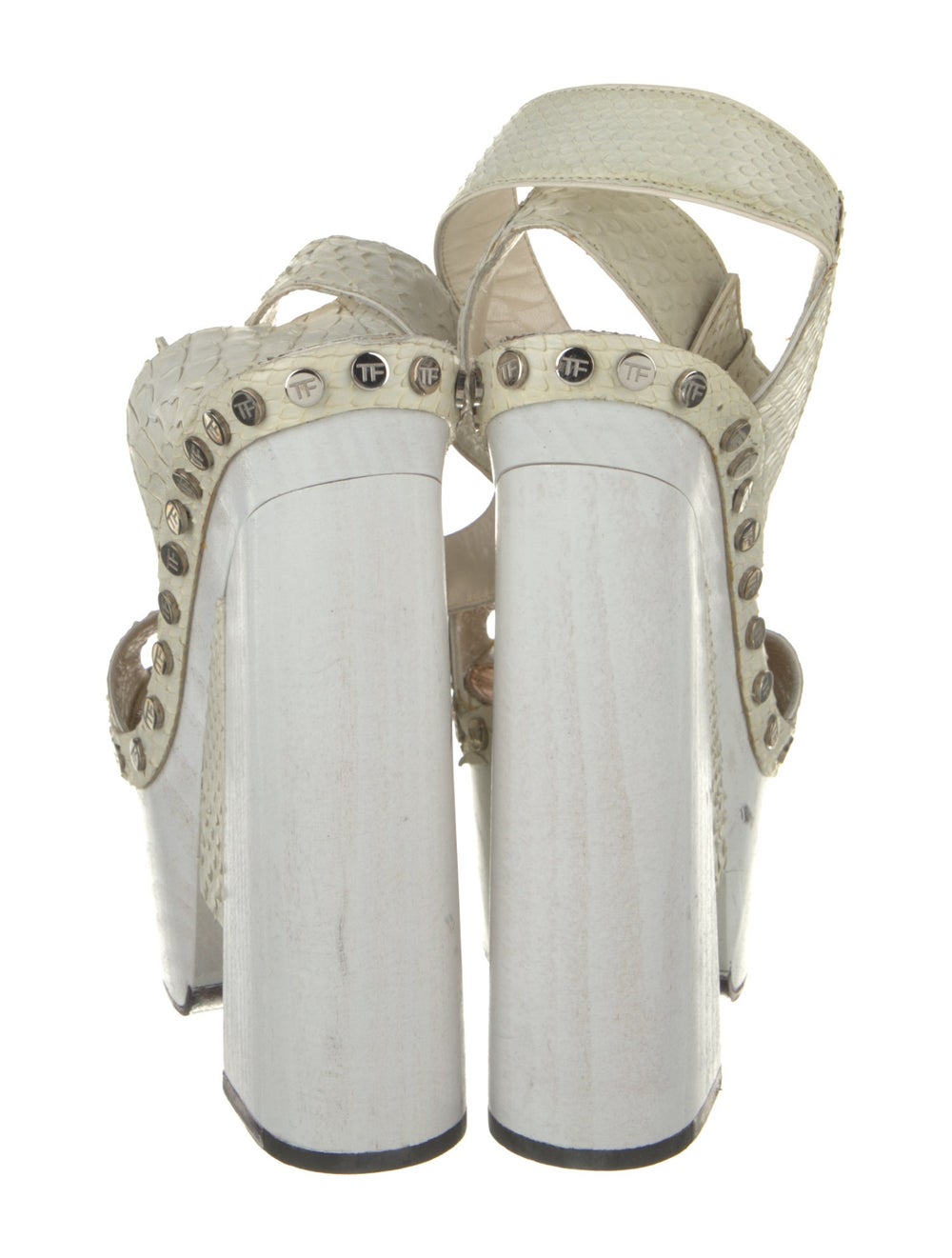 Tom Ford Python Sandals White Platform Wrap-Aroun… - image 4