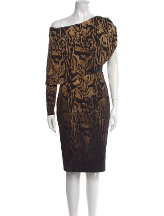 Tom Ford Animal Print Midi Length Dress