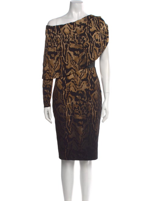 Tom Ford Animal Print Midi Length Dress