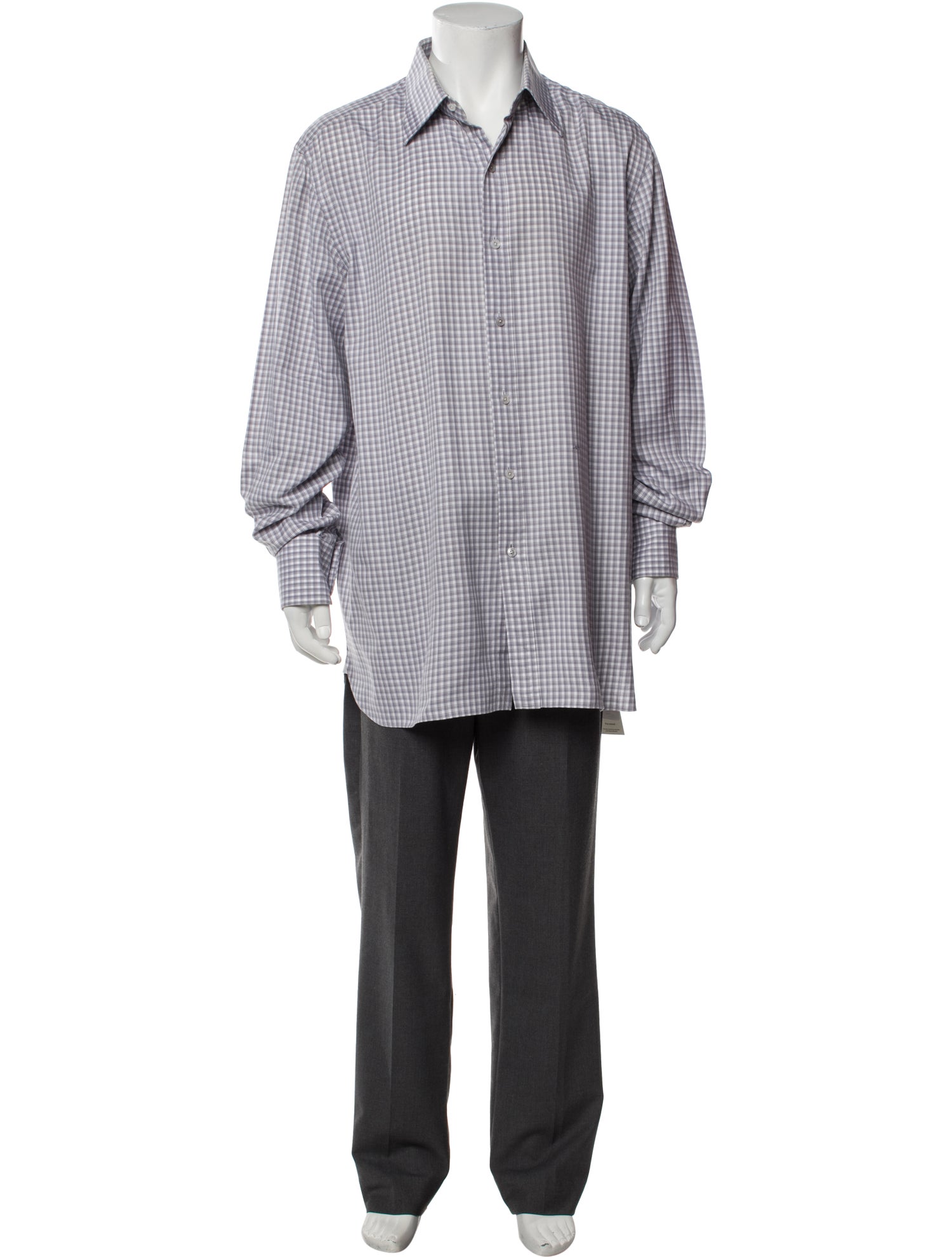 Tom Ford Plaid Print Long Sleeve Shirt