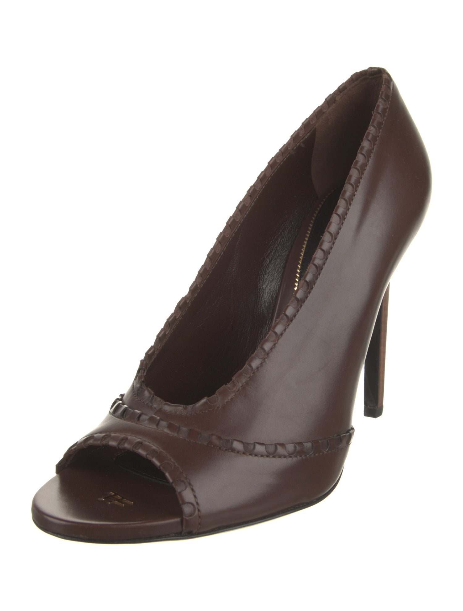 Tom Ford Leather Ruffle Embellishment Pumps