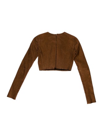 Tom Ford Leather Strapless Crop Top