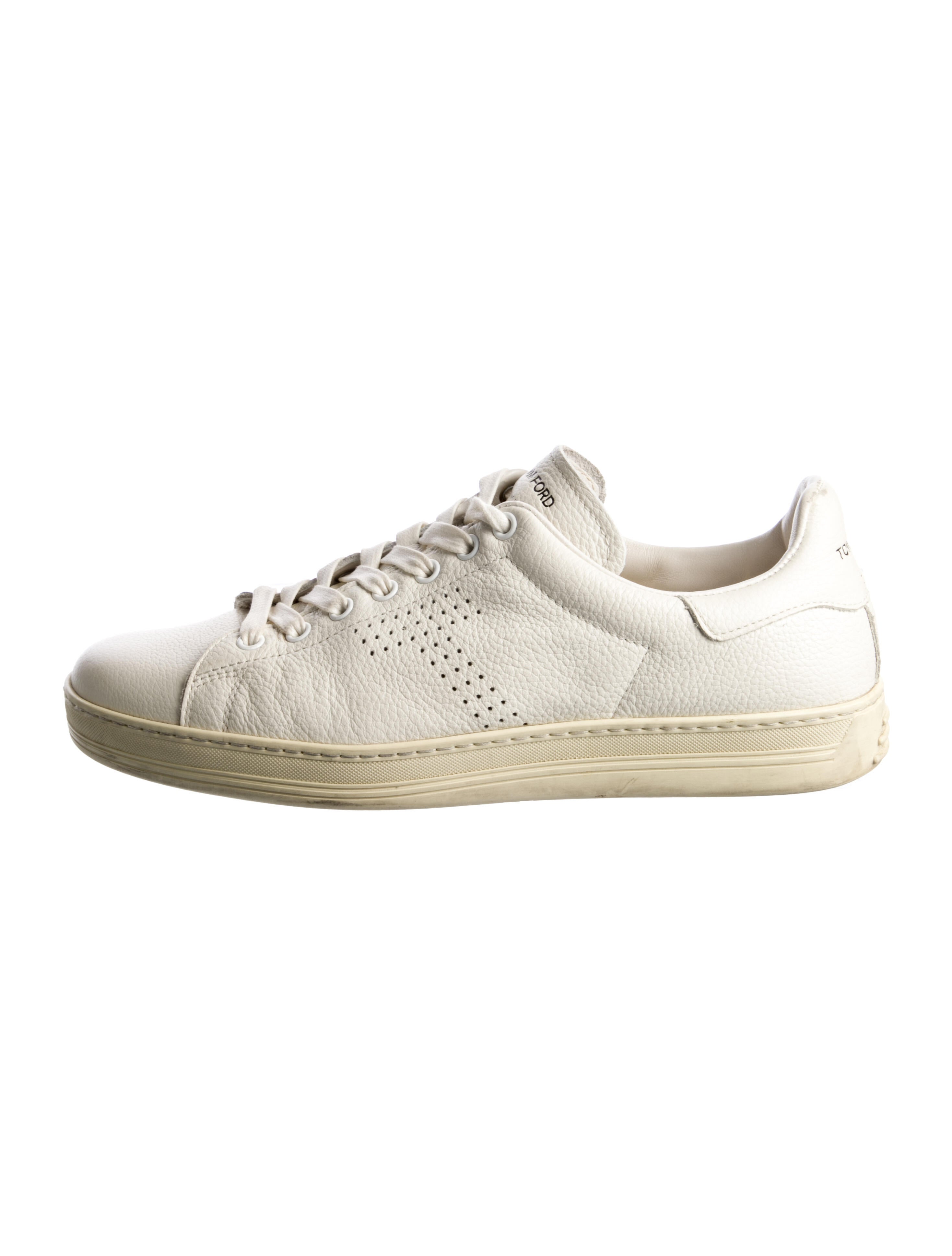 Tom Ford Leather Lasercut Accents Sneakers