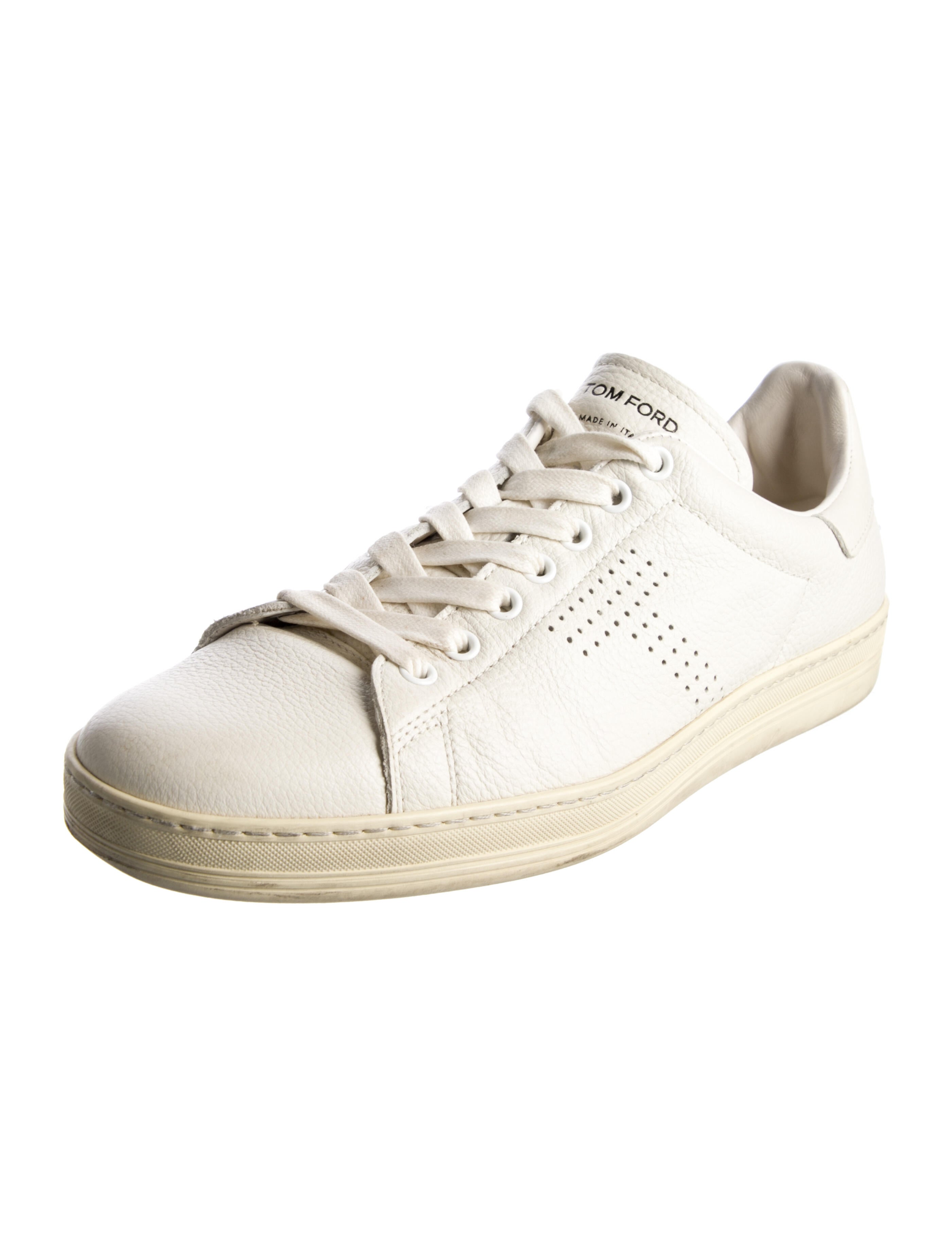 Tom Ford Leather Lasercut Accents Sneakers