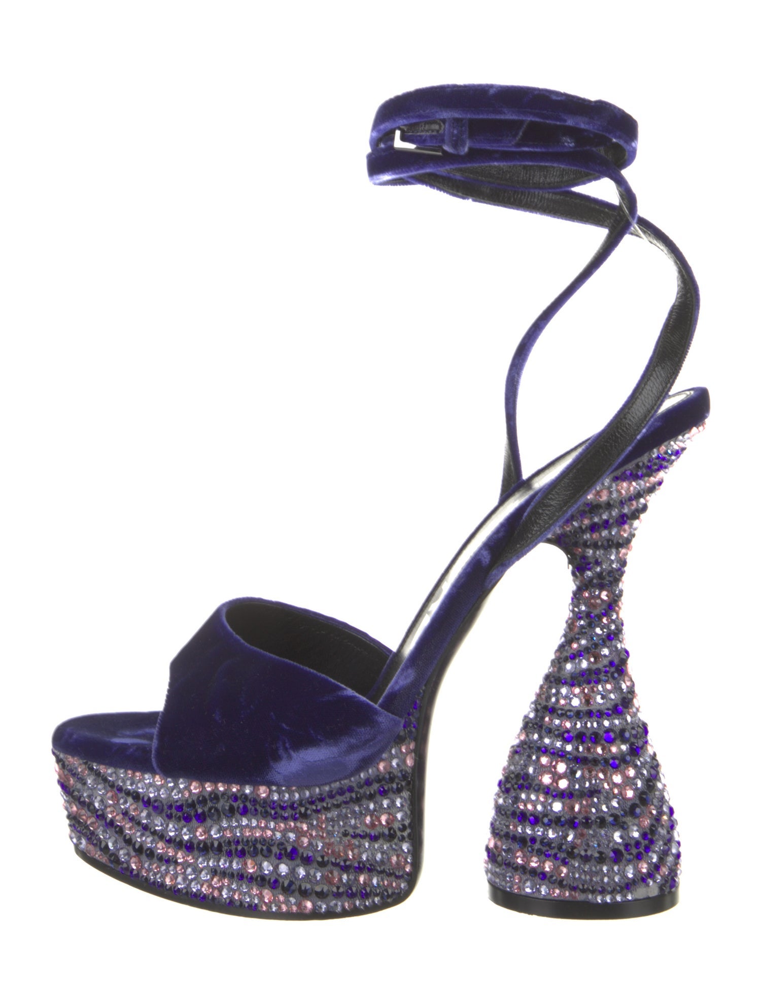 Tom Ford Velvet Crystal Embellishments Sandals