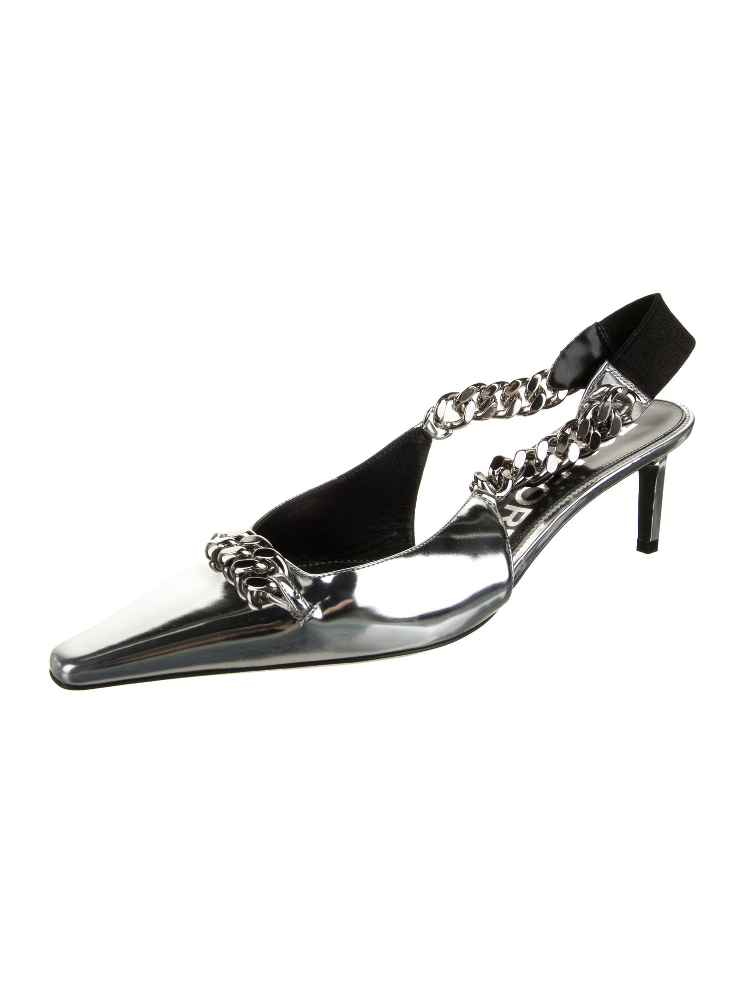 Tom Ford Patent Leather Chain-Link Accents Slingback Pumps