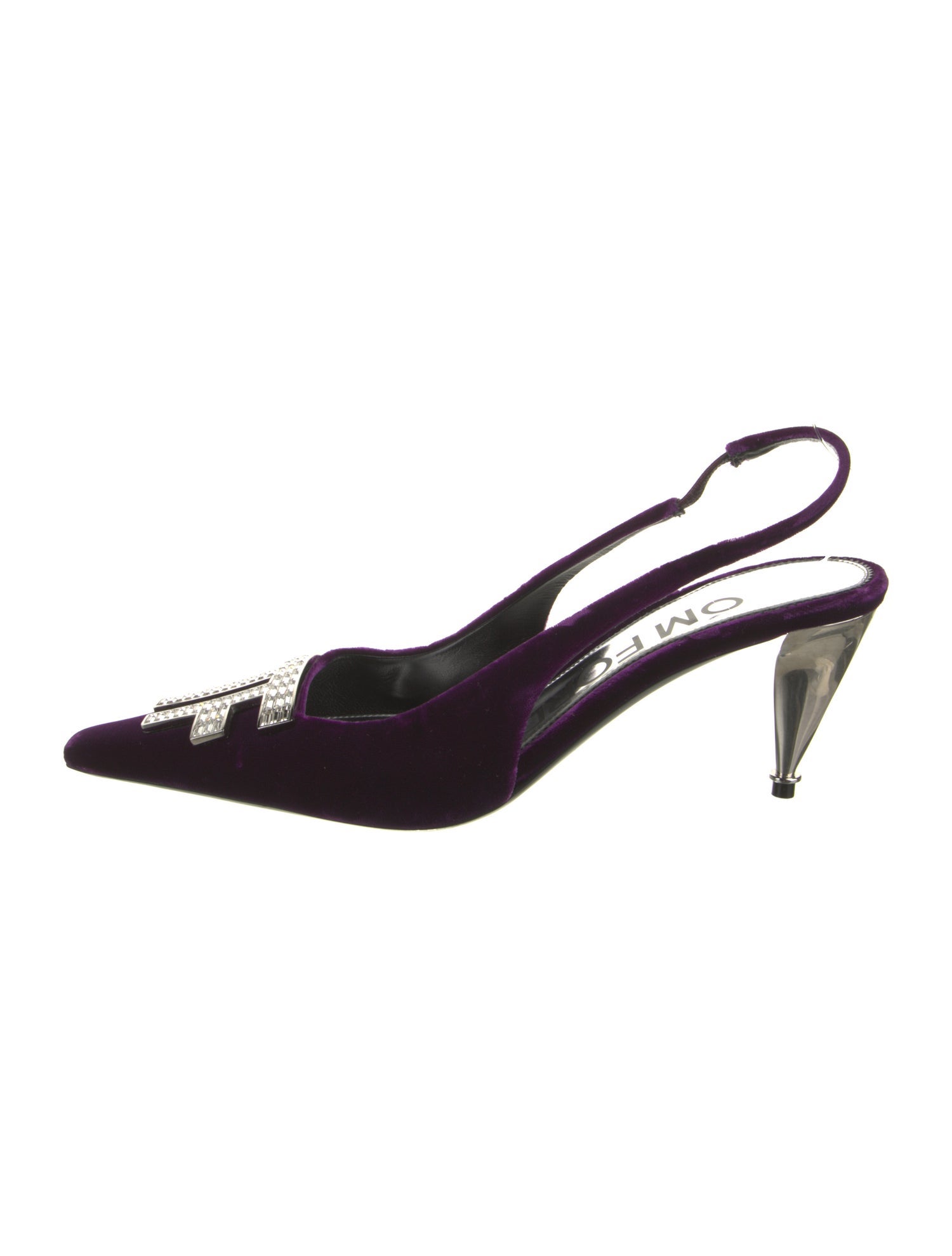 Tom Ford Velvet Crystal Embellishments Slingback Pumps