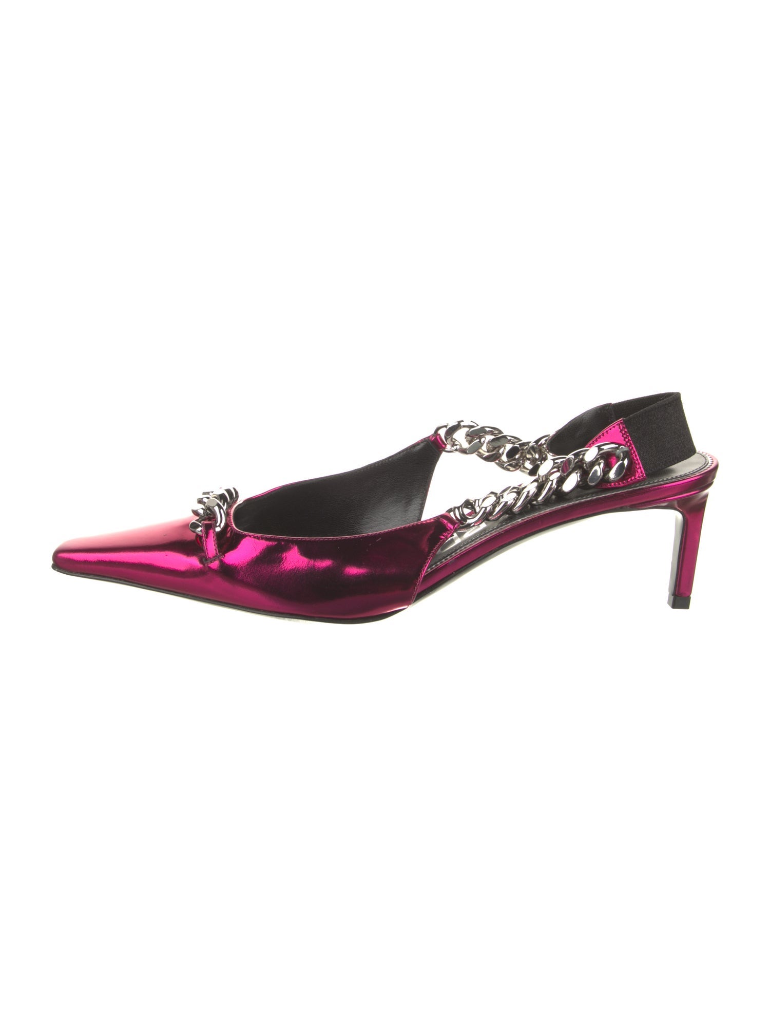 Tom Ford Patent Leather Chain-Link Accents Slingback Pumps