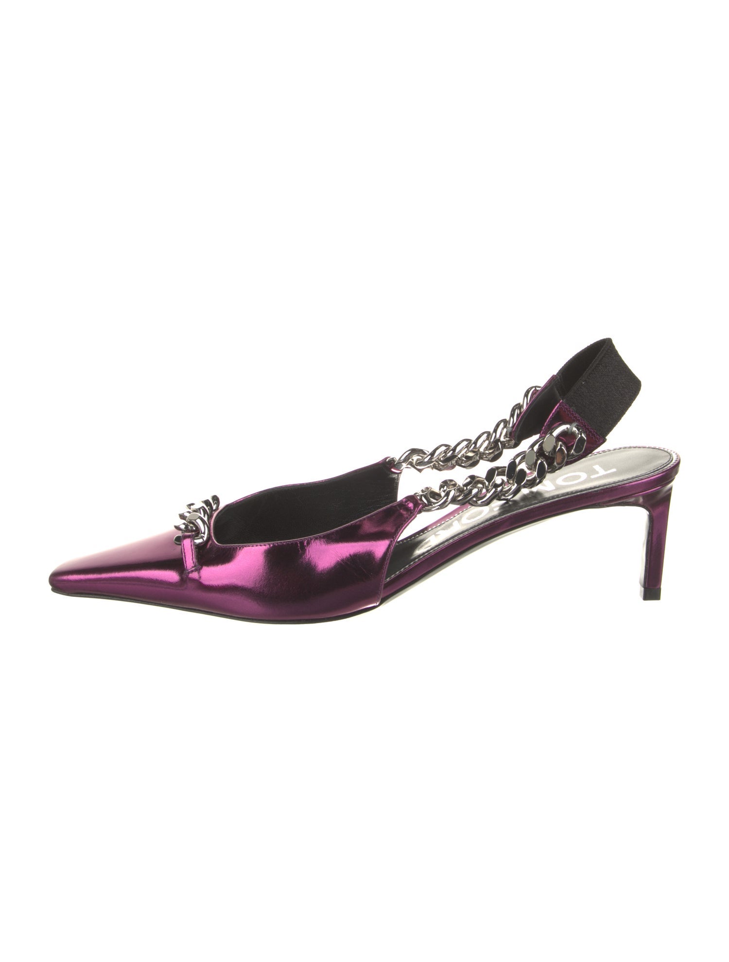 Tom Ford Patent Leather Printed Slingback Pumps