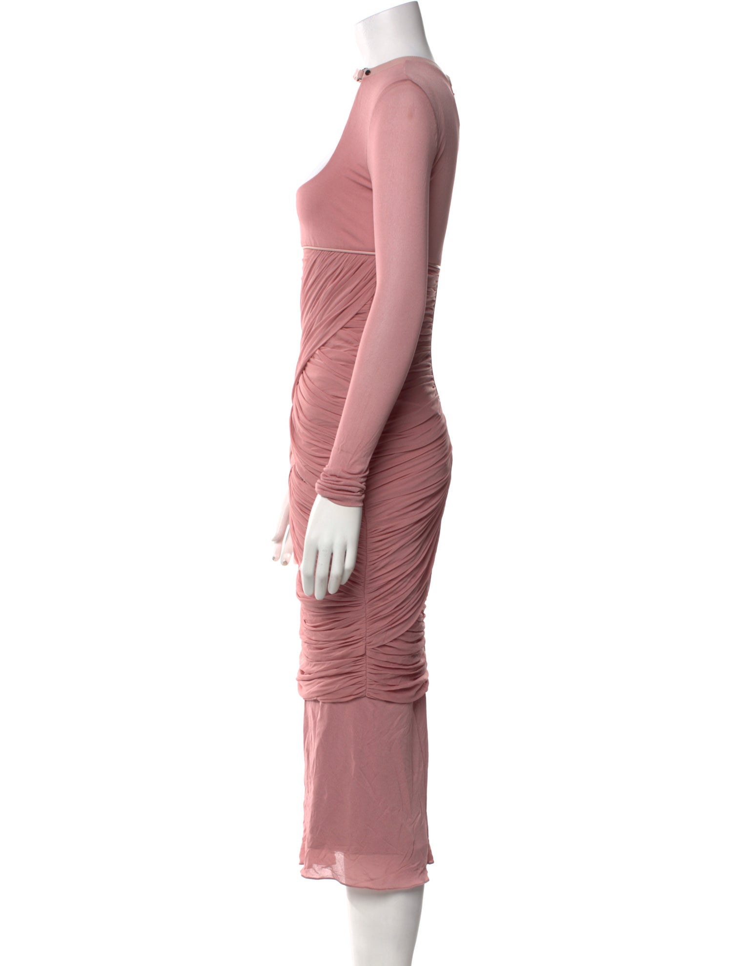open lace back dress PETAL SLEEVE MOCK NECK DRESS Pink