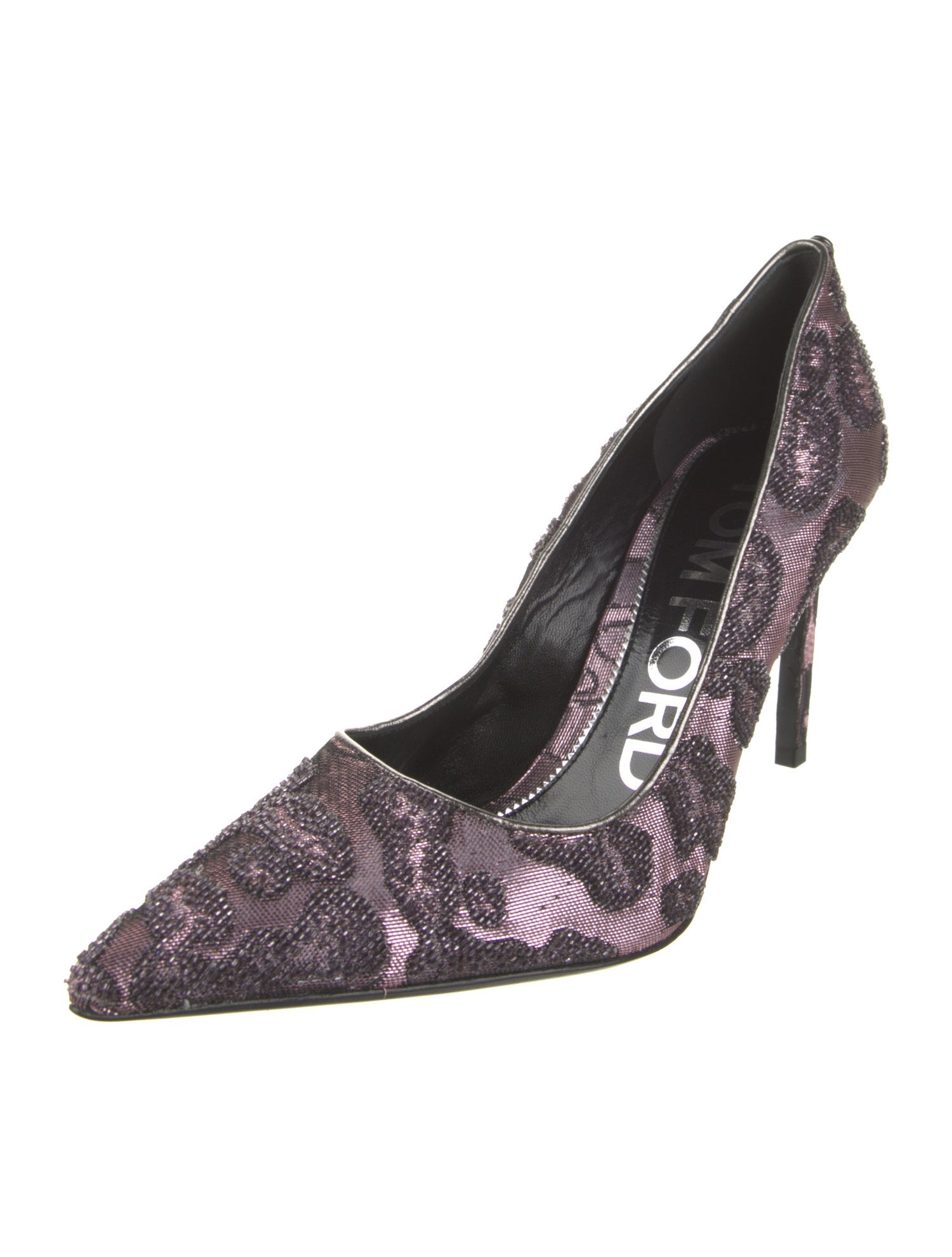 Tom Ford Lace Beaded Accents Pumps