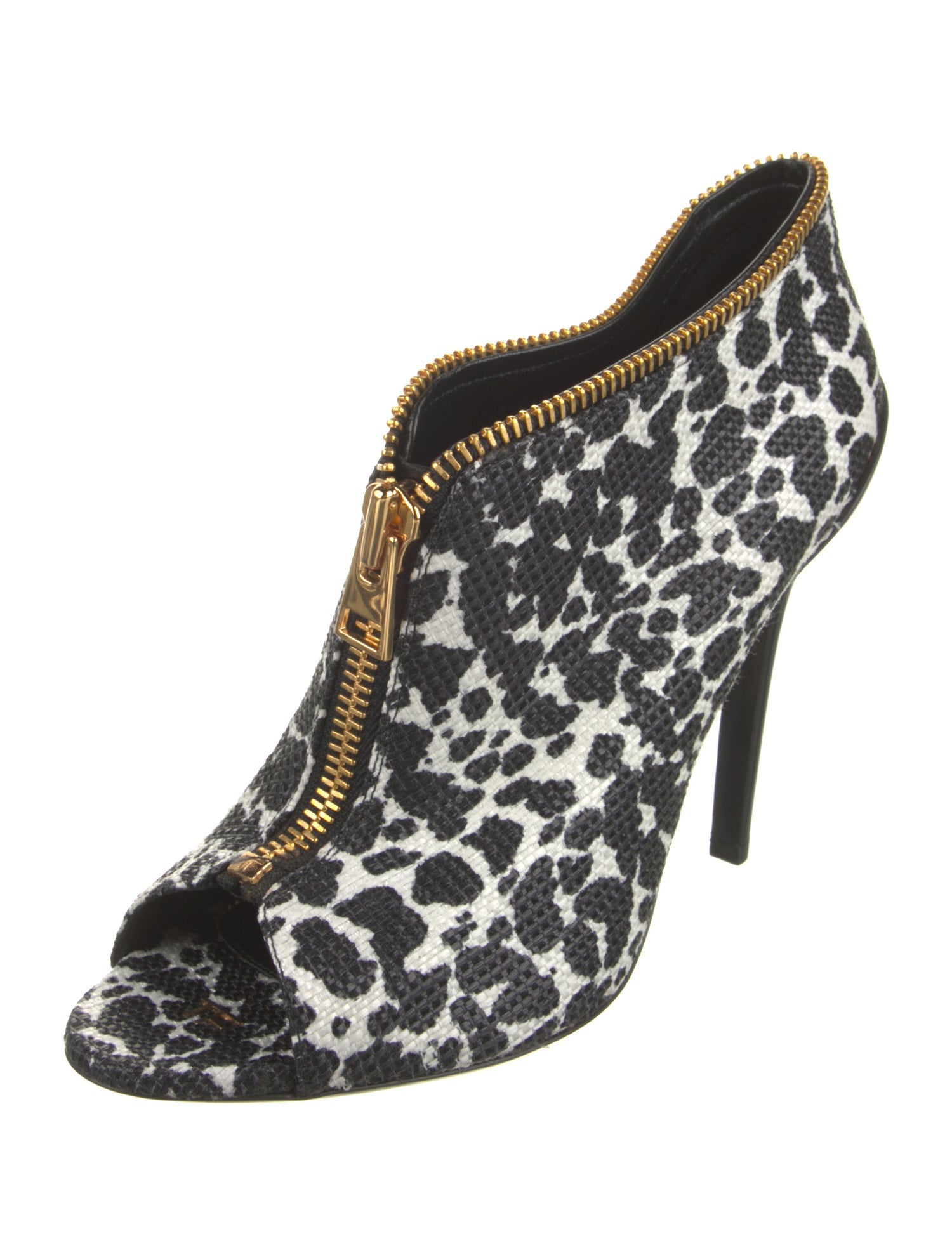 Tom Ford Raffia Animal Print Pumps