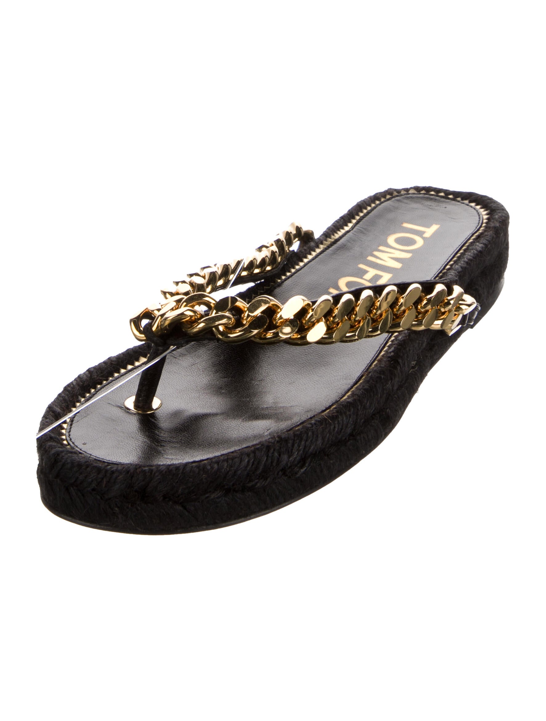 Tom Ford Metal Printed T-Strap Sandals