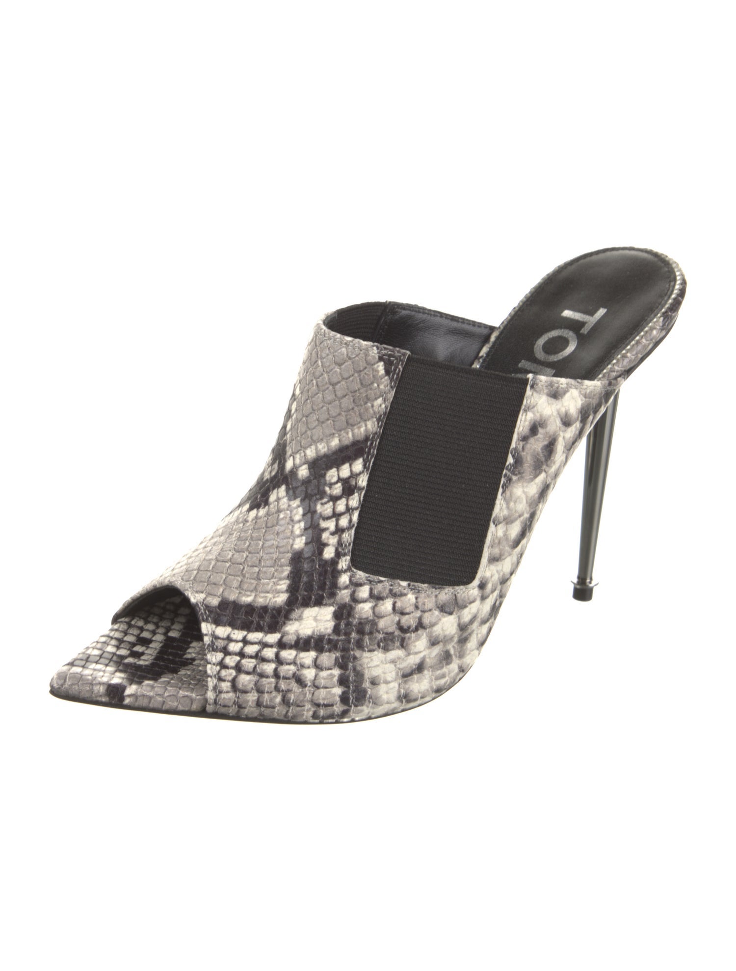 Tom Ford Embossed Leather Animal Print Slides