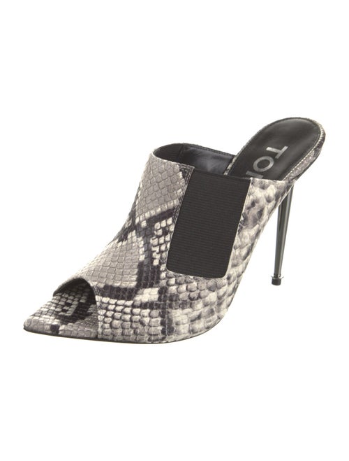 Tom Ford Embossed Leather Animal Print Slides