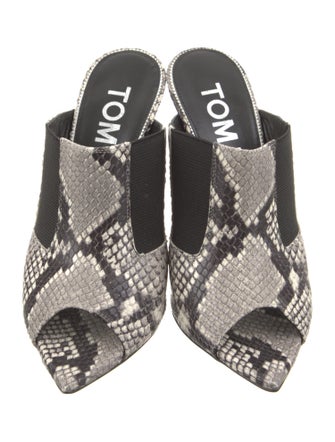Tom Ford Embossed Leather Animal Print Slides