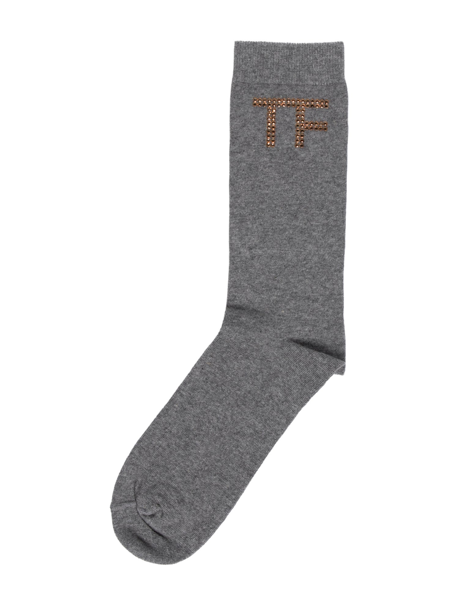 Tom Ford Logo Cotton Short Socks in Grey