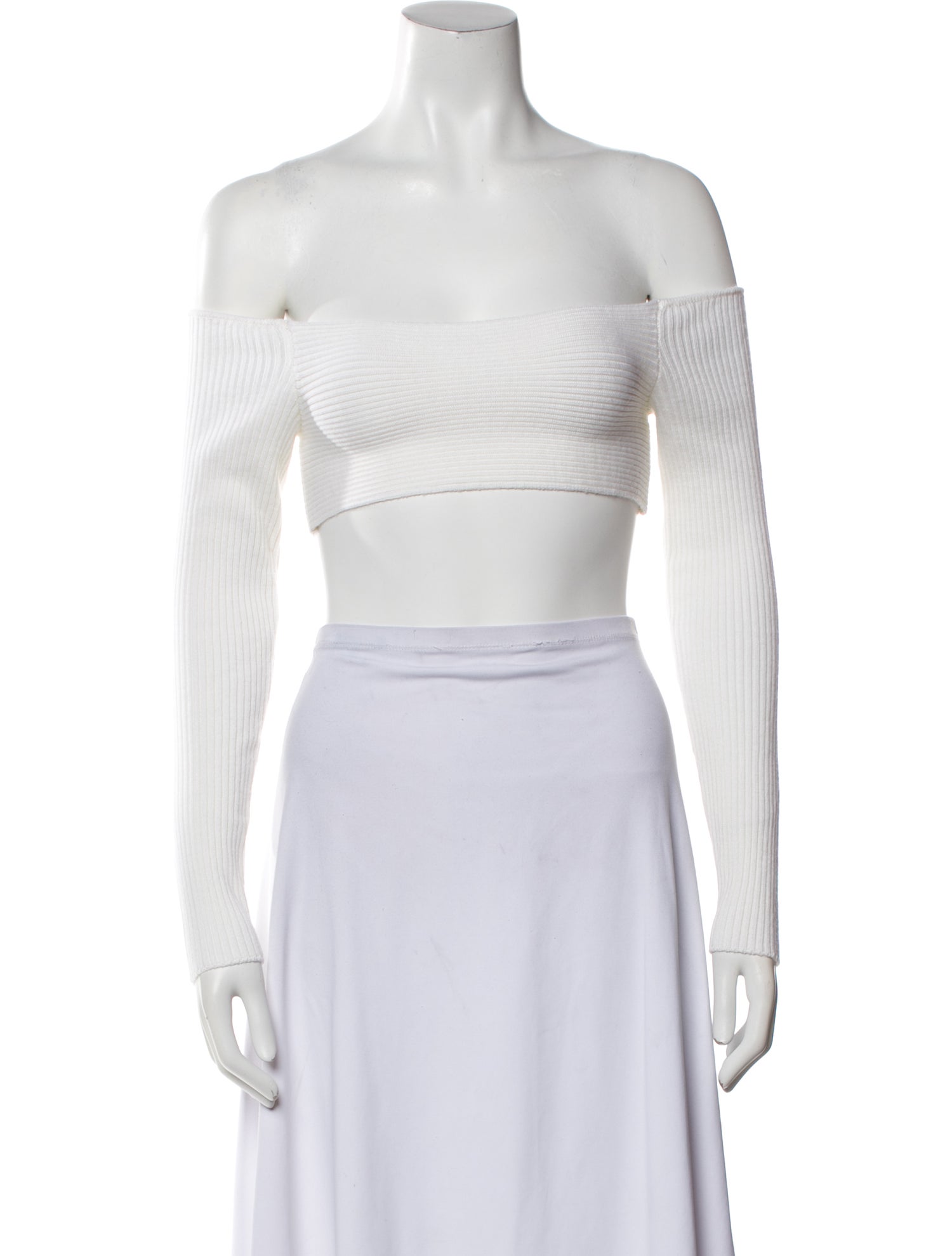 Tom Ford Square Neckline Three-Quarter Sleeve Crop Top