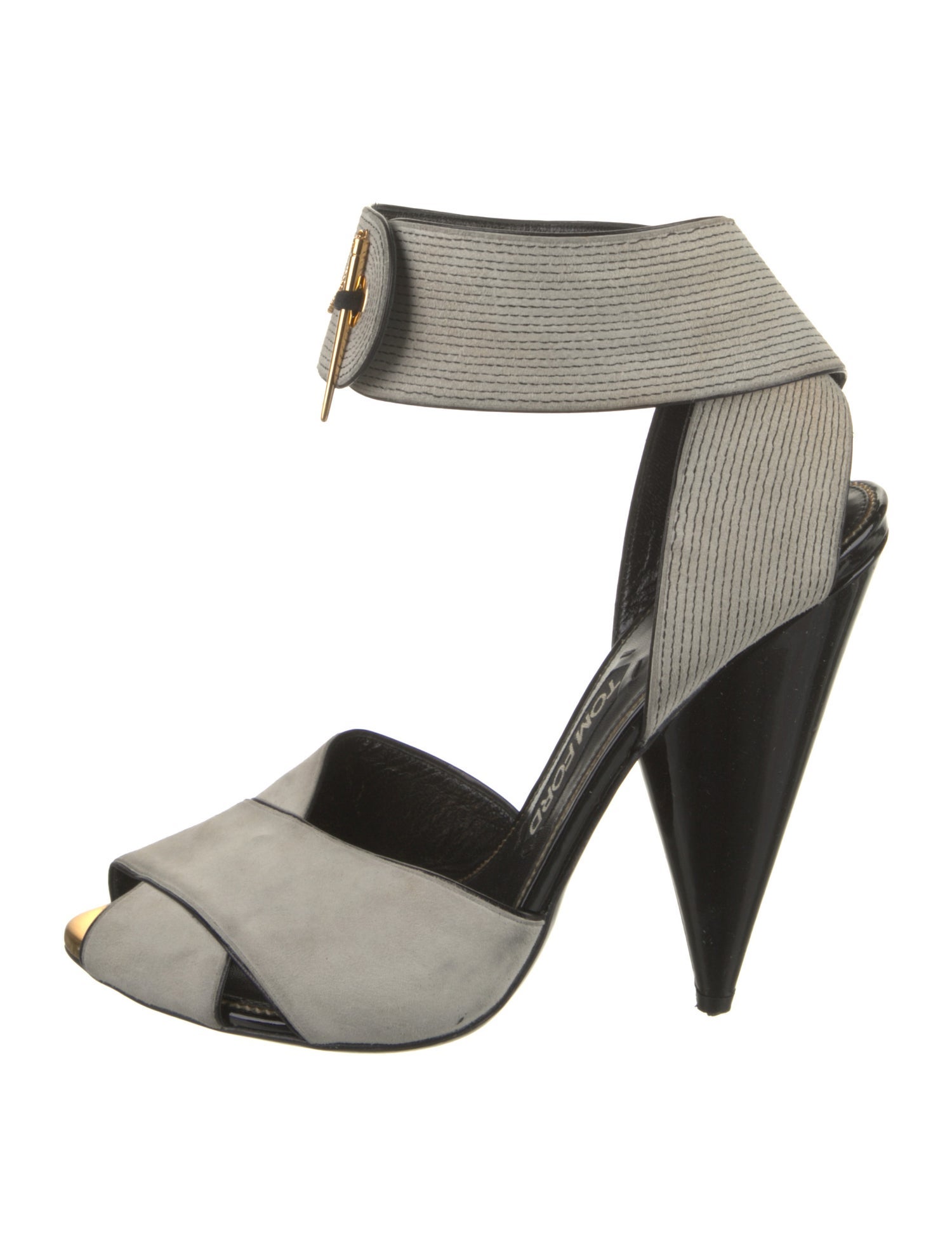 Tom Ford Suede Colorblock Pattern Sandals