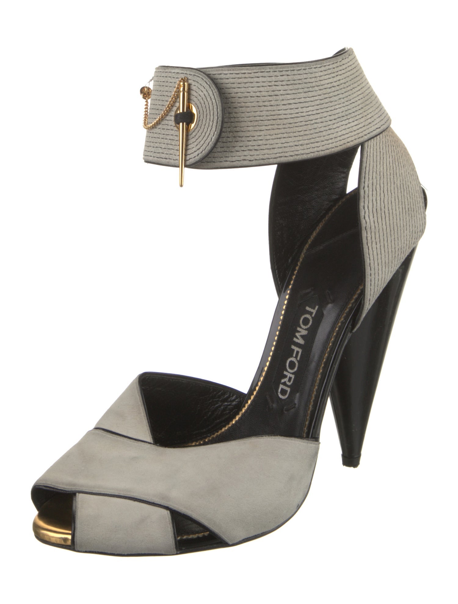 Tom Ford Suede Colorblock Pattern Sandals