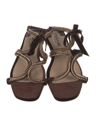 Tom Ford Velvet Patterned Gladiator Sandals