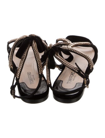 Tom Ford Velvet Chain-Link Accents Gladiator Sandals