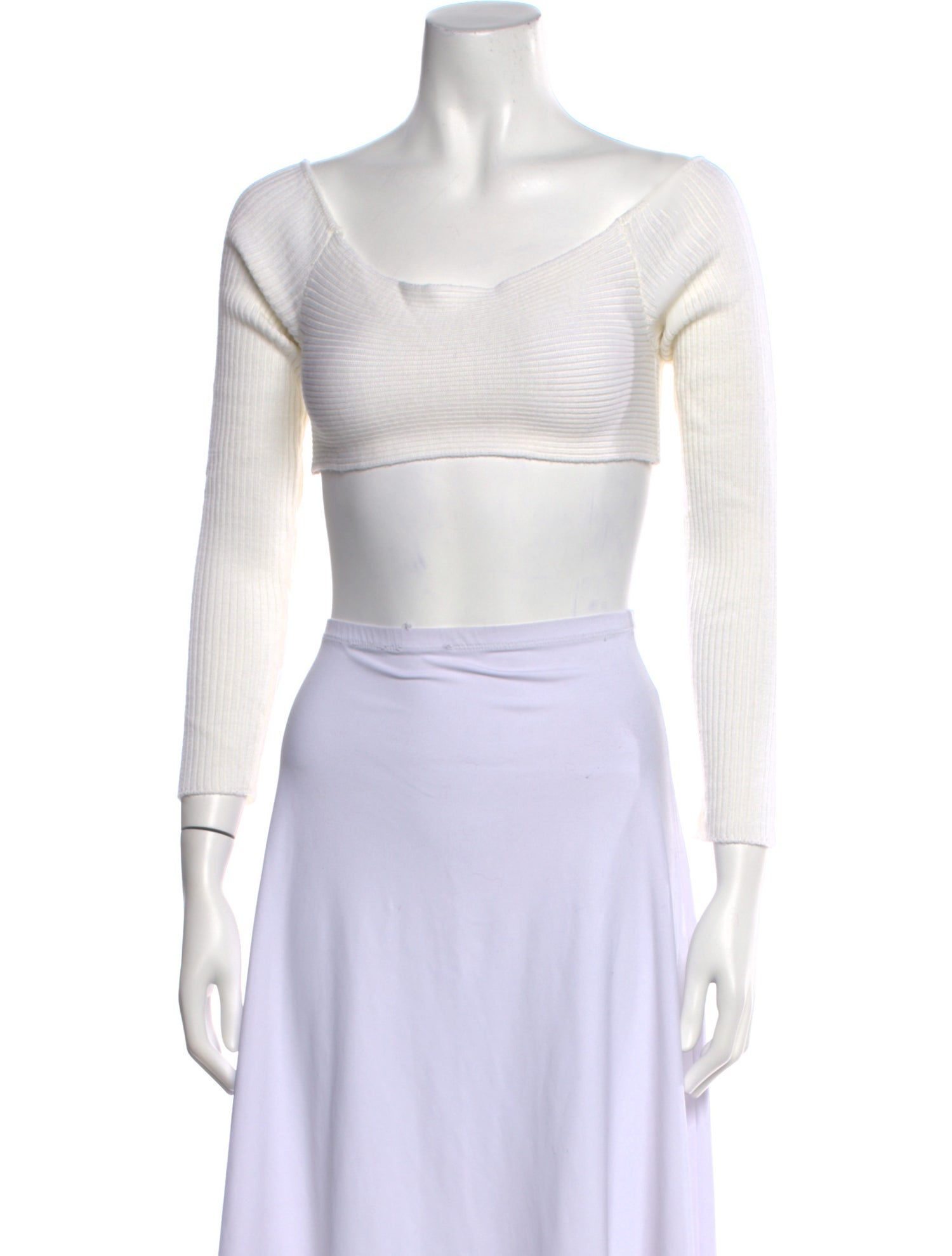 Tom Ford Bateau Neckline Three-Quarter Sleeve Crop Top