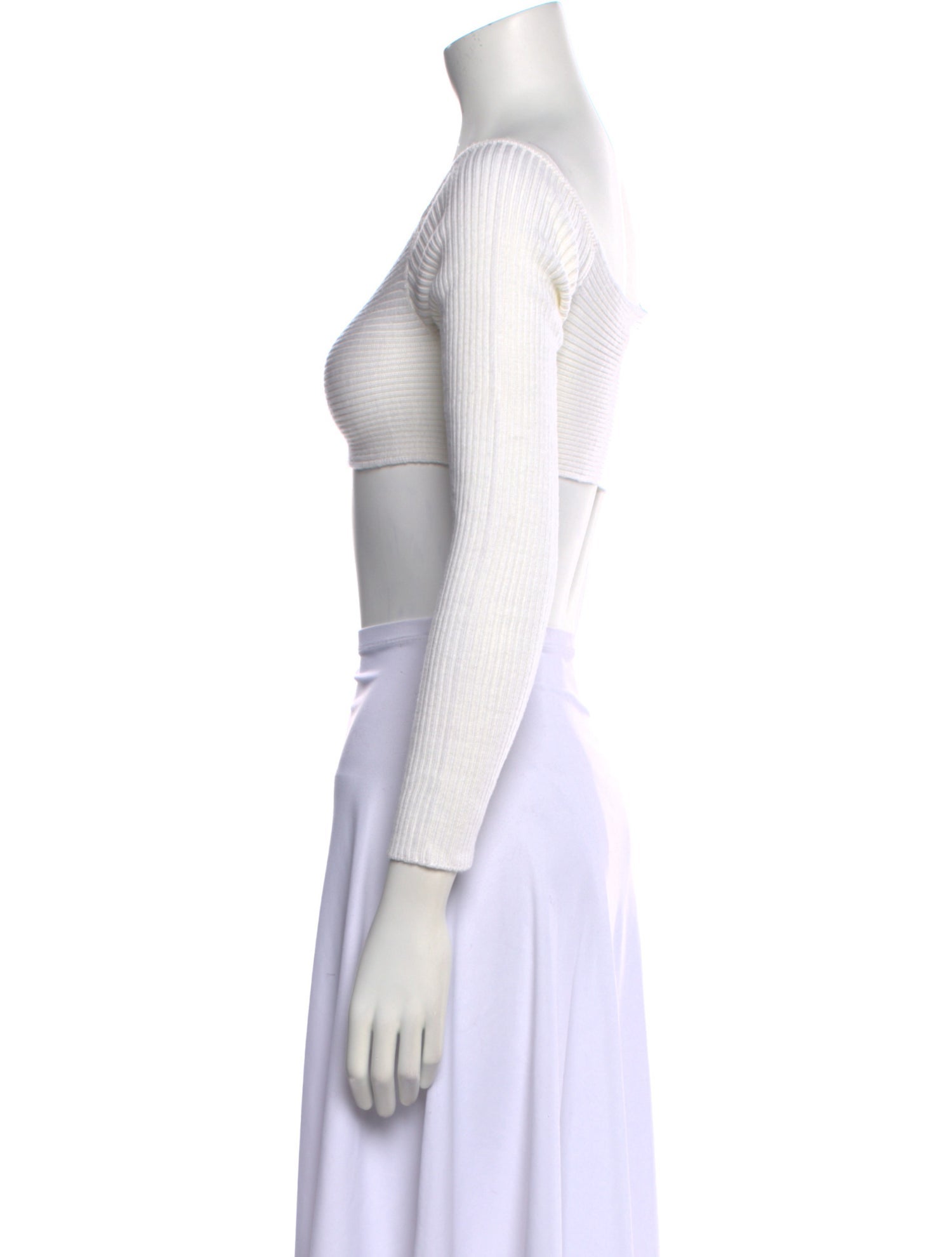 Tom Ford Bateau Neckline Three-Quarter Sleeve Crop Top