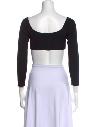 Tom Ford Bateau Neckline Three-Quarter Sleeve Crop Top