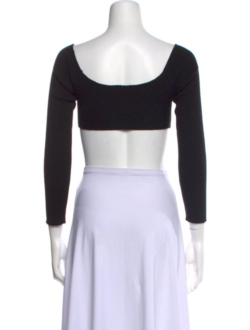 Tom Ford Bateau Neckline Three-Quarter Sleeve Crop Top