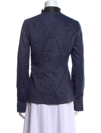 Tom Ford Mock Neck Long Sleeve Button-Up Top