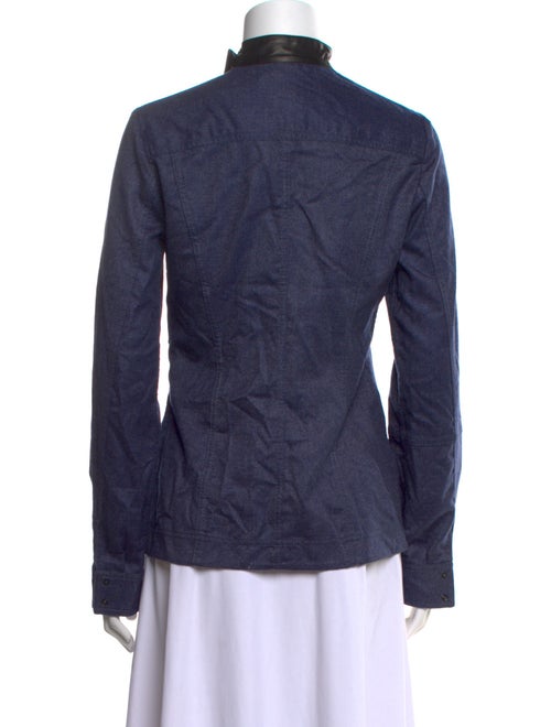 Tom Ford Mock Neck Long Sleeve Button-Up Top