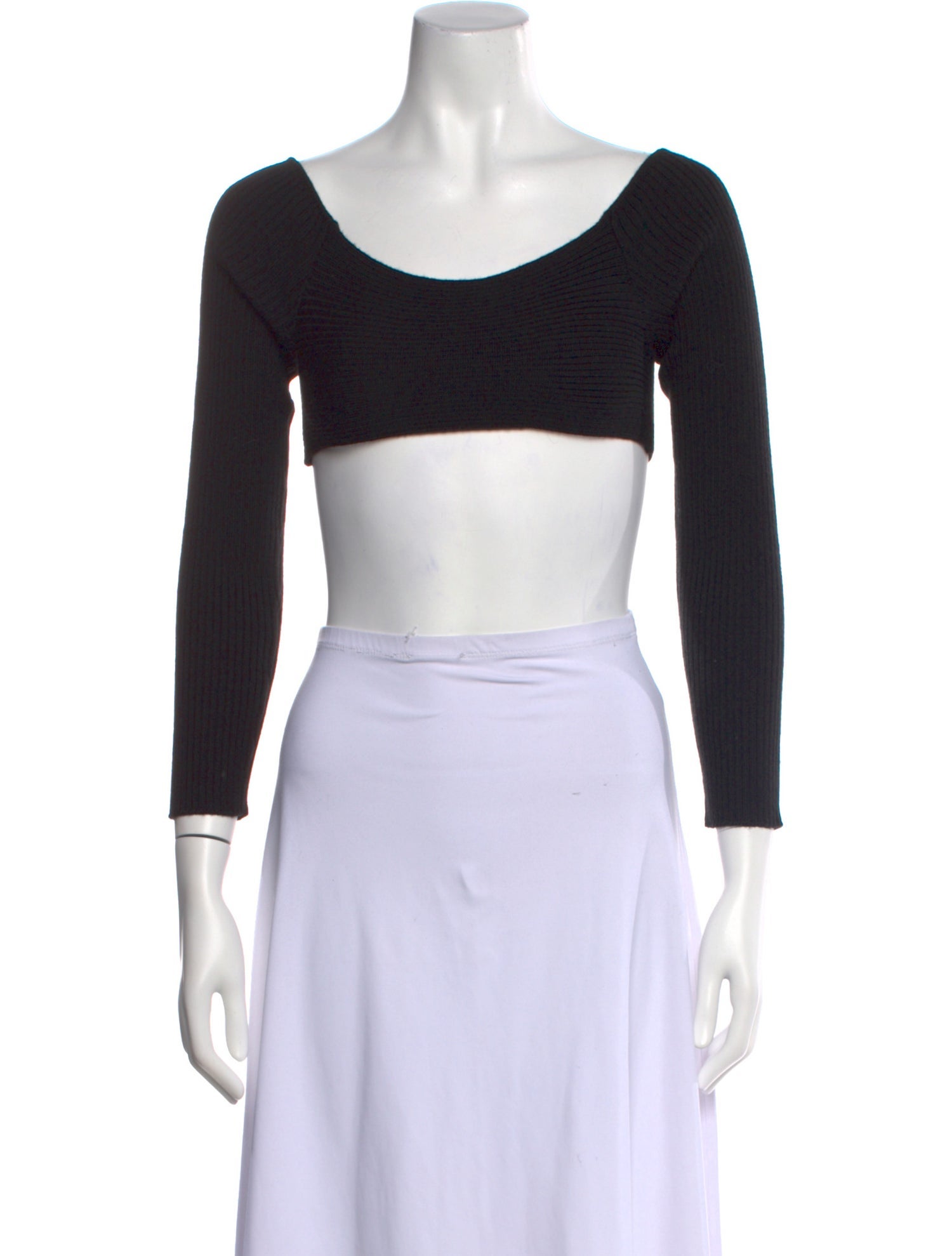 Tom Ford Scoop Neck Three-Quarter Sleeve Crop Top